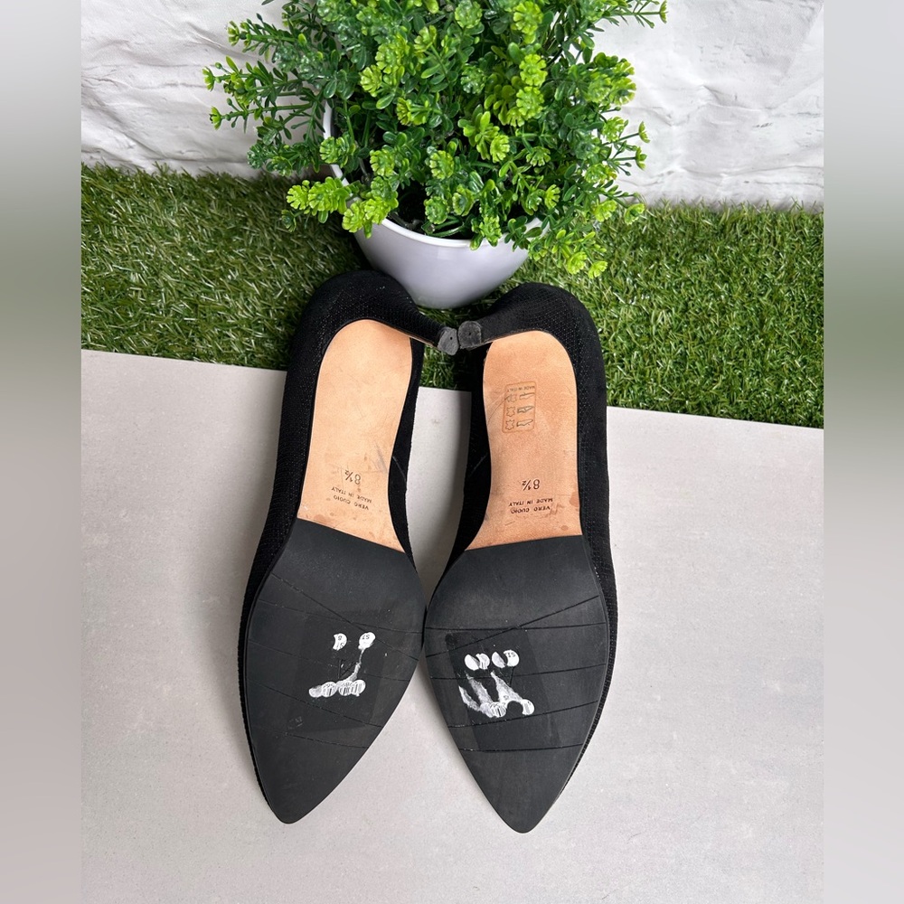 Aquatalia Pump black shoes for Women size 8.5  3” gently used/Made in Italy - Picture 12 of 15